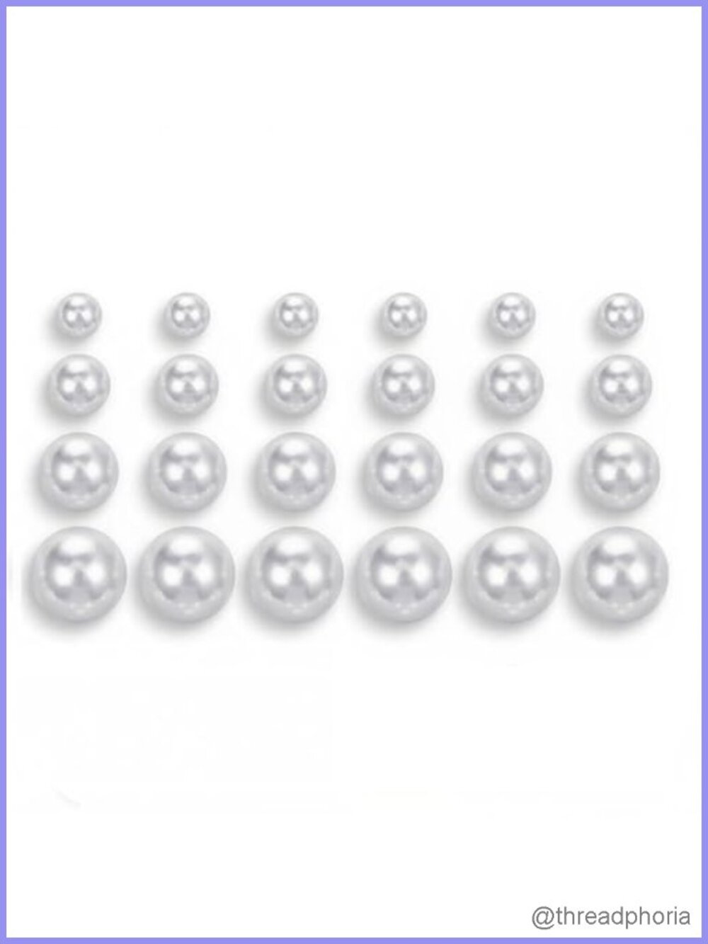 12 Pairs Simulated Pearl Stud Earrings Stainless Steel Set
